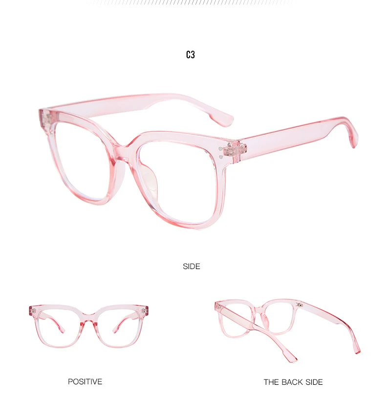 WHO CUTIE Anti Blue Light Blocking Computer Glasses Women Men Brand Design Rivet Square Frame Optical Lens Eyeglasses S131
