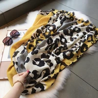 2021 luxury brand yellow leopard dot fringe viscose shawl scarf lady high quality head wrap pashmina stole muslim hijab 18090cm