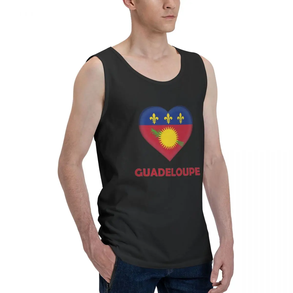 

Heart Flag - Love Guadeloupe Men's Tank Top Shirt R276 Vest Men set Funny Novelty Vintage Sleeveless Garment
