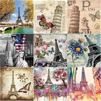 5d diy diamond painting flower cross stitch full square round drill iron tower diamond embroidery crafts manual home decor gift