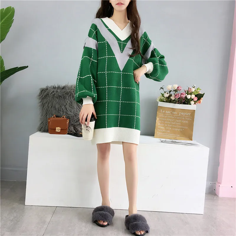 Осень зима длинный рукав простой высокий Сплит вязаный пуловер 2019 свитер женский