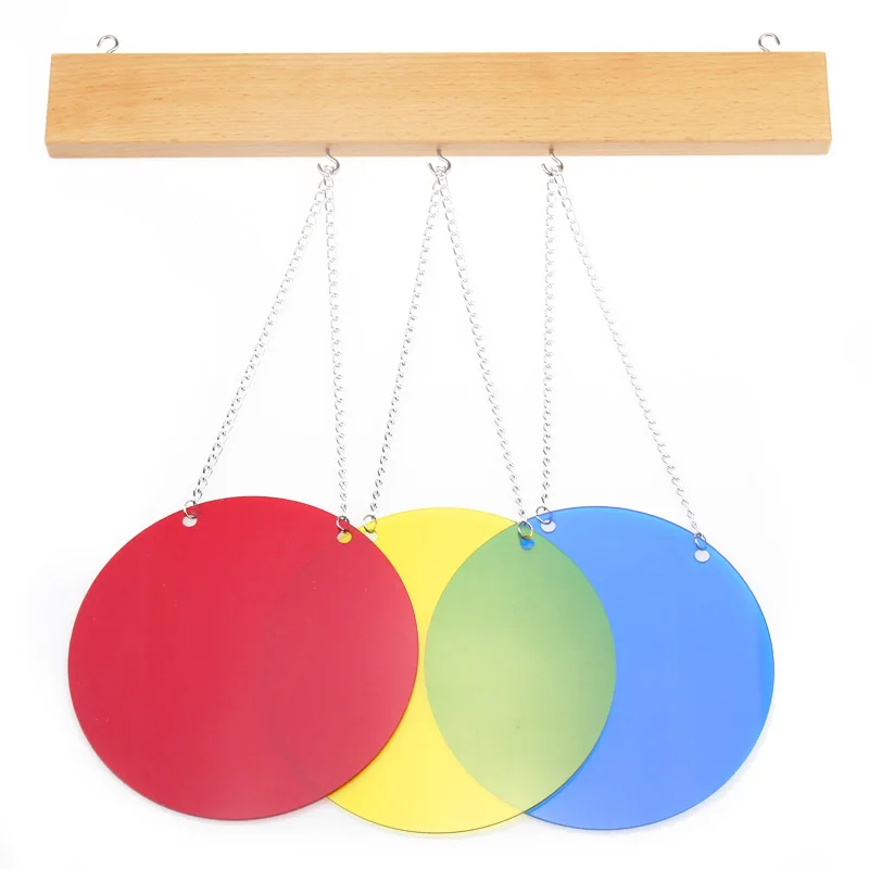 Материалы Монтессори три основных цвета с деревянной доской планшетов красного