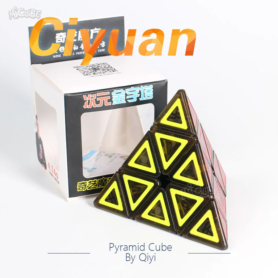 Пирамида куб 3x3 Qiyi Ciyuan Волшебные кубики цветной Pyraminxes Magic Скорость головоломка