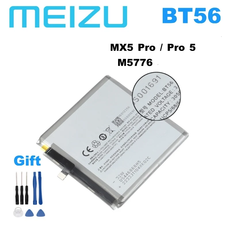 Сменный аккумулятор MEIZU BT56 для Meizu Meizy Mei zu MX5 Pro / 5 Pro5 M5776 BT 56 большой емкости 3450 мАч +
