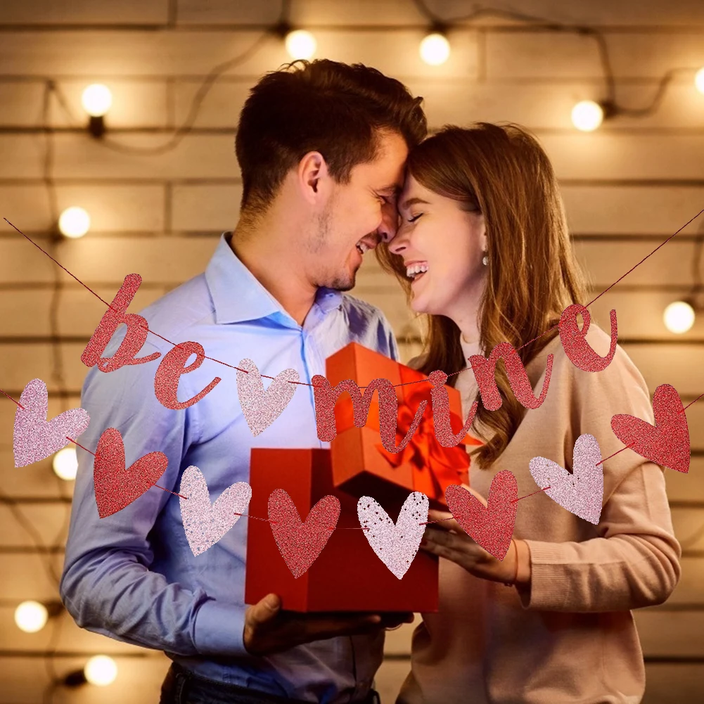 Красный флаг с сердечками баннеры День Святого Валентина Свадебное предложение