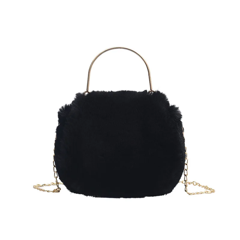 

Winter Velvet Crossbody Bags For Women New Designed Luxury Chains Shoulder Bag Warm Soft Female Flap Handbags And Purses