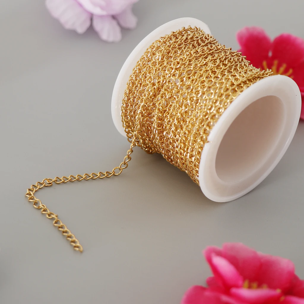 

Blesiya Curb Chain Link in Bulk for Jewelry Accessories DIY Making 2.2/3mm