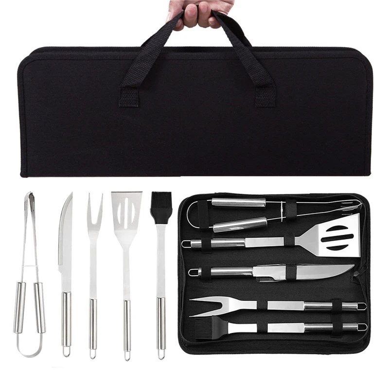 

20pcs Stainless Steel BBQ Tools Set Grilling Utensil Accessories BBQ Tool Outdoor Set Camping Cooking BBQ Tools with Bag