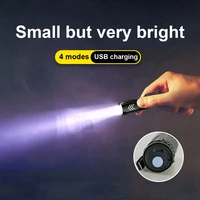Супер мини мощный светодиодный фонарик usb аккумуляторная маленькая яркая вспышка водонепроницаемый портативный фонарь охотничий фонарь