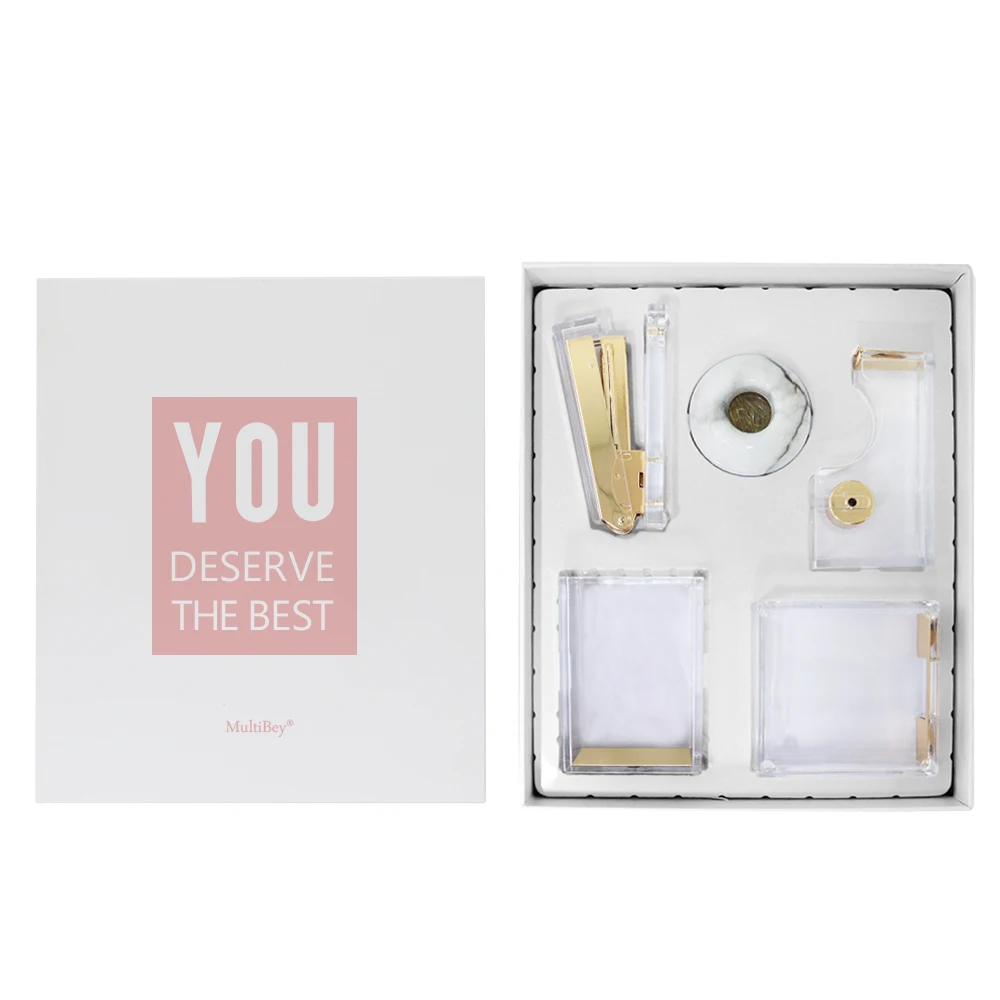 Najtaniej Materiały Biurowe Na Biurko Zestaw Akcesoriów 8 W 1 Wielofunkcyjny Przezroczysty Akrylowy Zestaw Biurowy