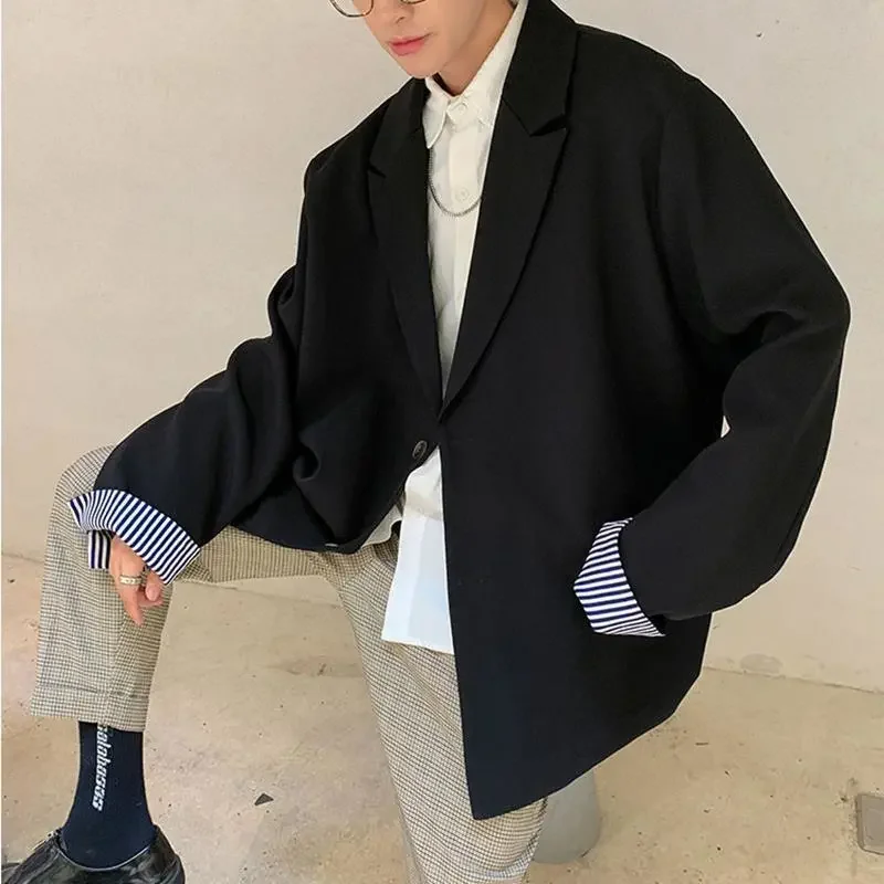 Мужские блейзеры GODLIKEU повседневные Модные свободные корейские Топы в британском