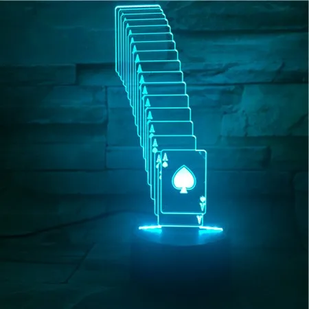 3d лампа в виде покера волшебный симпатичный подарок для младенца сенсорный