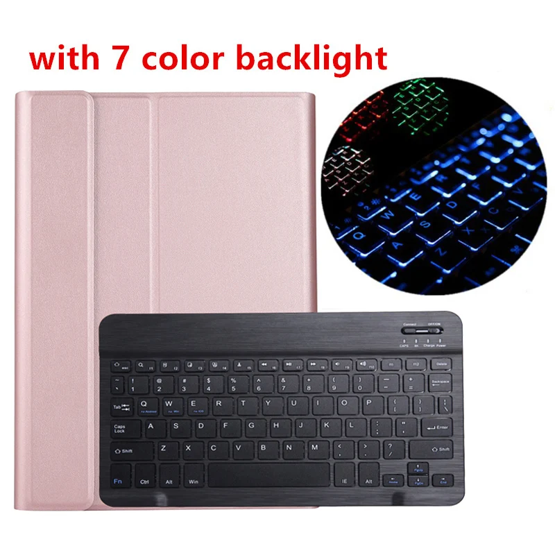 RoseGold-B-Backlight Чехол для планшета с клавиатурой для huawei Mediapad M6 10,8 покрытие клавиатуры Bluetooth для huawei M6 Pro 10,8 дюймов подставка умный чехол - Цвет: RoseGold-B-Backlight