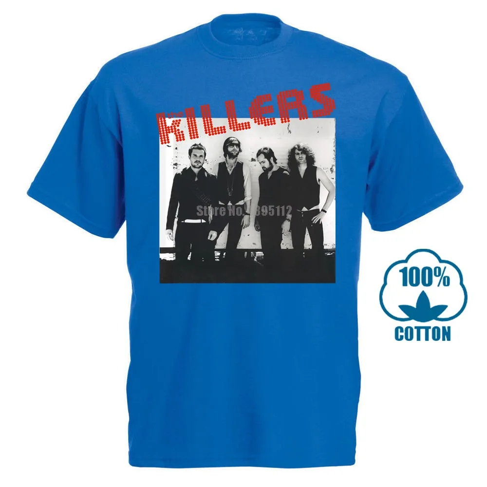 The Killers футболка винтажная Ретро графическая Мужская футболка Инди панк Рок Музыкальная Группа Мужская футболка Мода - Цвет: Синий