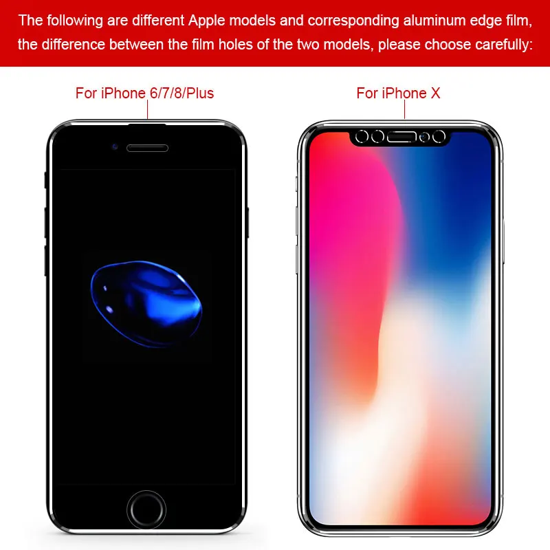 

7D Aluminum Alloy Tempered Glass For iPhone 6 6S 7 Plus Full Screen Protector Protective On The For iPhone X Xs 11 Pro Max Xr SE