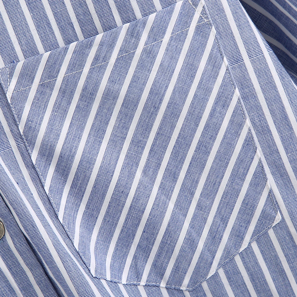 

Stylish Chic Striped Loose Midi Shirt Dress Women Pockets Long Sleeve Asymmetric Female Dresses Vestidos