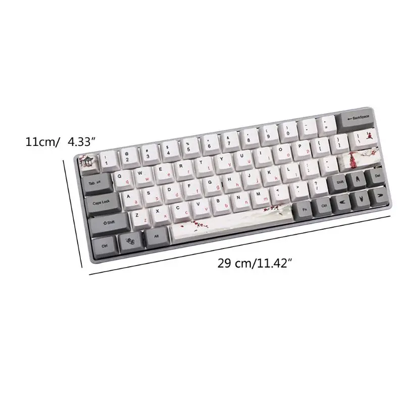 

Ink Plum Dye-Sublimation Keyboard Cute Keycaps PBT OEM Profile Keycap For GH60