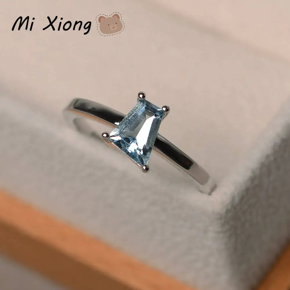 

Оригинальное дизайнерское кольцо Mi Xiong из серебра 925 пробы с инкрустированными асимметричными кристаллами, необычное креативное женское ко...