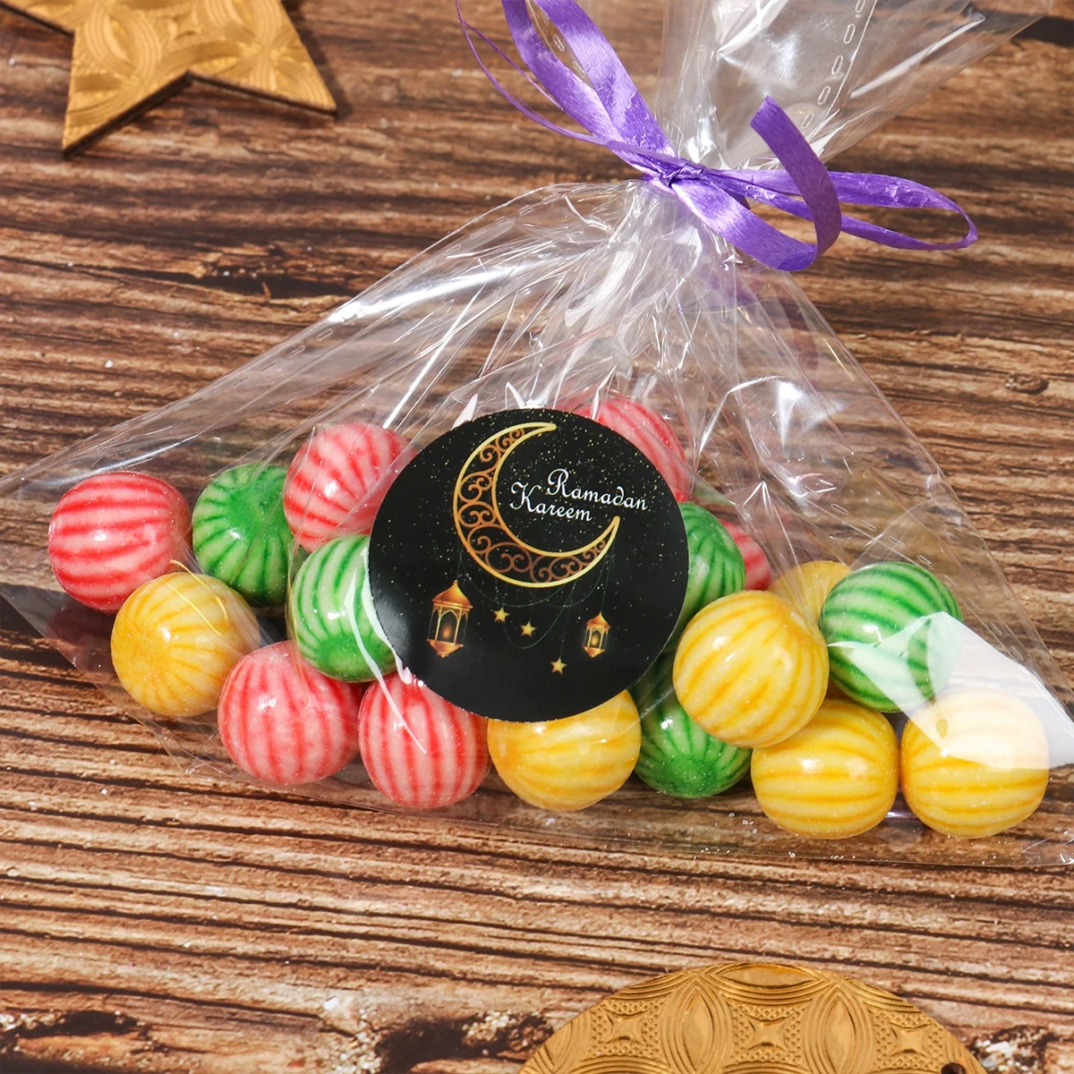 120 шт. бумажных наклеек для украшения Рамадана и Эйда Мубарака, подарочная ярлыковая печать, исламский мусульманский праздничный атрибут