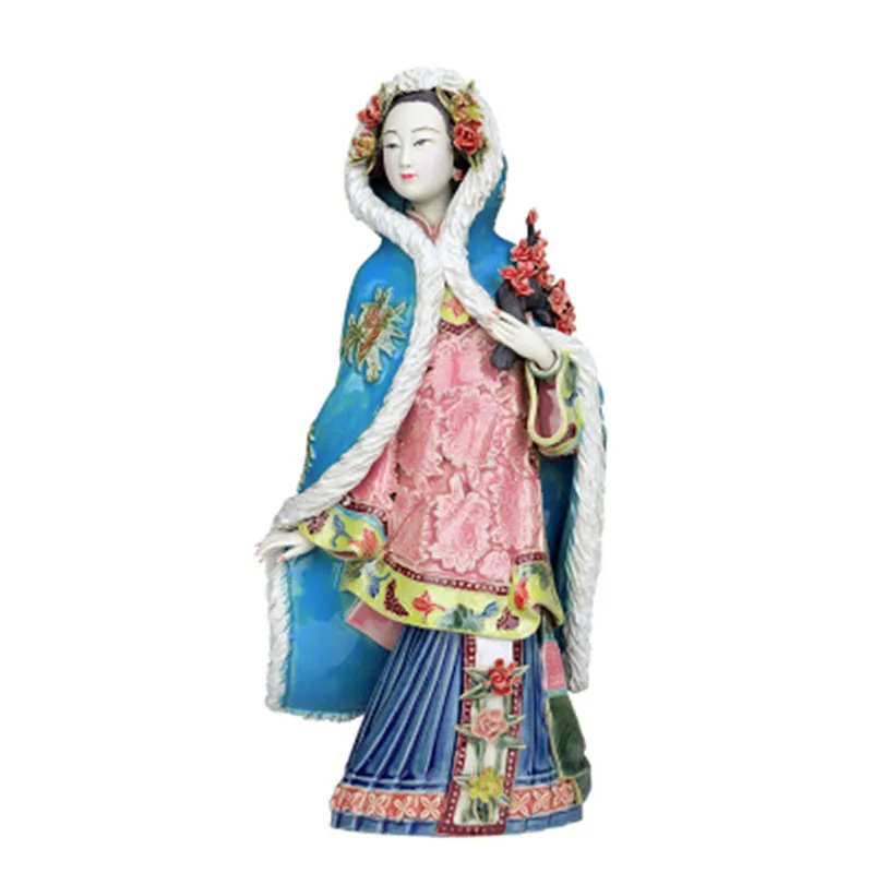 

Chinese Style Exquisite Master Handicraft Ceramic Beauty Statues Crafts Ancient Beautiful Ladies Sculptures Home decor A1159