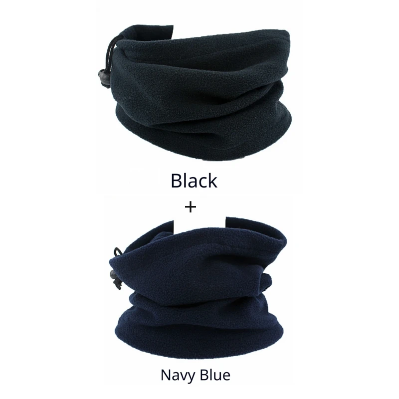Black and Navy Мужской женский Полярный флисовый теплый шарф Многофункциональный 3 в 1 Балаклава маска для лица шеи гетры шапки - Цвет: Black and Navy