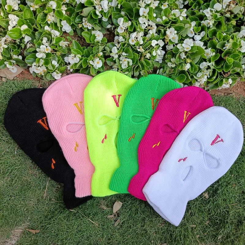 

Ski Mask Knitted Face Cover Winter Balaclava Full Face Mask for Winter Outdoor Sports CS Winter Three 3 Hole Balaclava Knit Hat