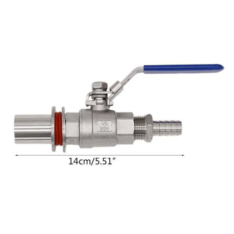 

1/2" 304 Stainless Steel Valve Welding-free Compact Pagoda Joint Seamless Installation Ball Valve Beer Barrel Control Valve