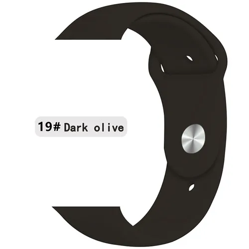 Deep Olive 19 Новые спортивные силиконовые часы для apple watch band 4 44 мм 40 мм(iwatch 5) apple watch 3 2 1 42 мм 38 мм аксессуары для наручных браслетов - Цвет ремешка: Deep Olive 19