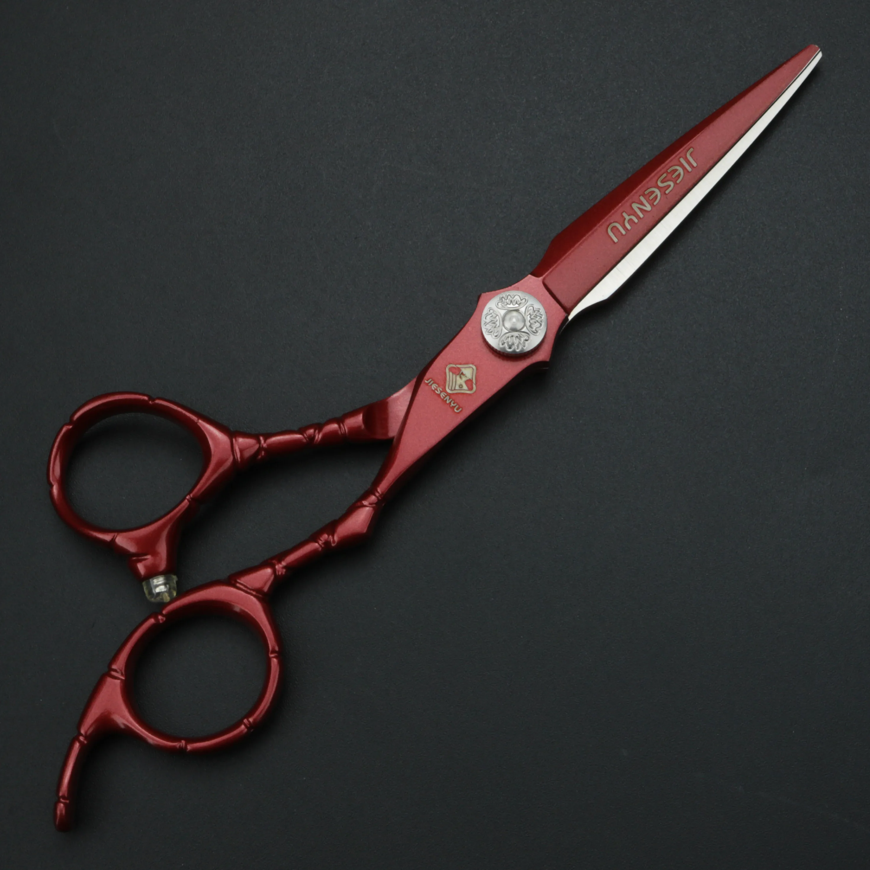 

Red 6 inch 440c Carving handle hairdressing scissors hair barber professional hair scissors tools set