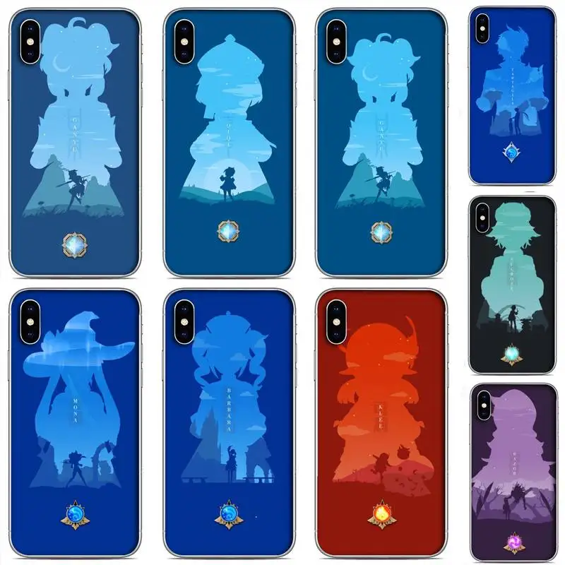 

New Genshin impact Phone Case For Clear-Iphone 5 5s se 6 6s 7 8 11 12 X Xs Xr Pro Plus Max Mini Cover
