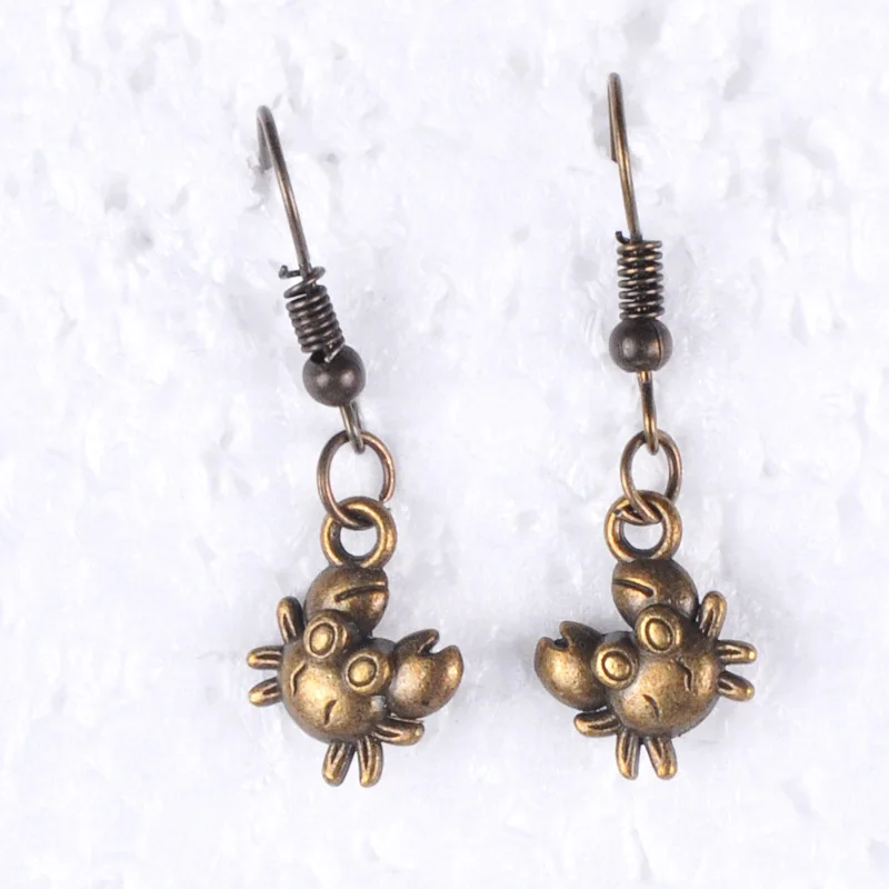 17*21 мм античные бронзовые Винтажные серьги Феи ангел с цветами для женщин из