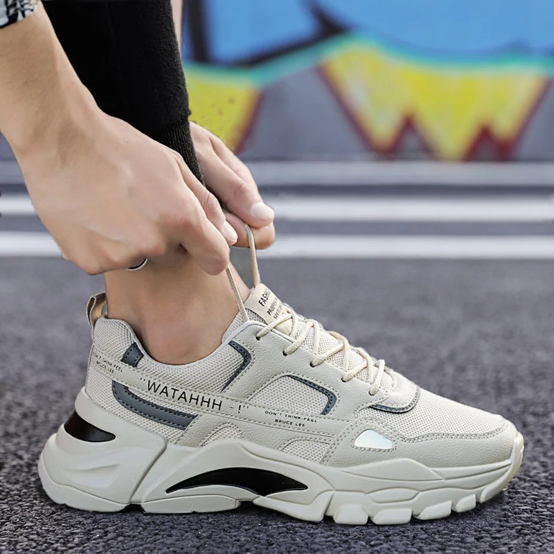 

New 2020 Sneakers Men Lightweight Male Sneakers Outdoor Chunky Sneakers Non-slip Sneakers Male Mesh Shoes Men Vulcanize Shoes