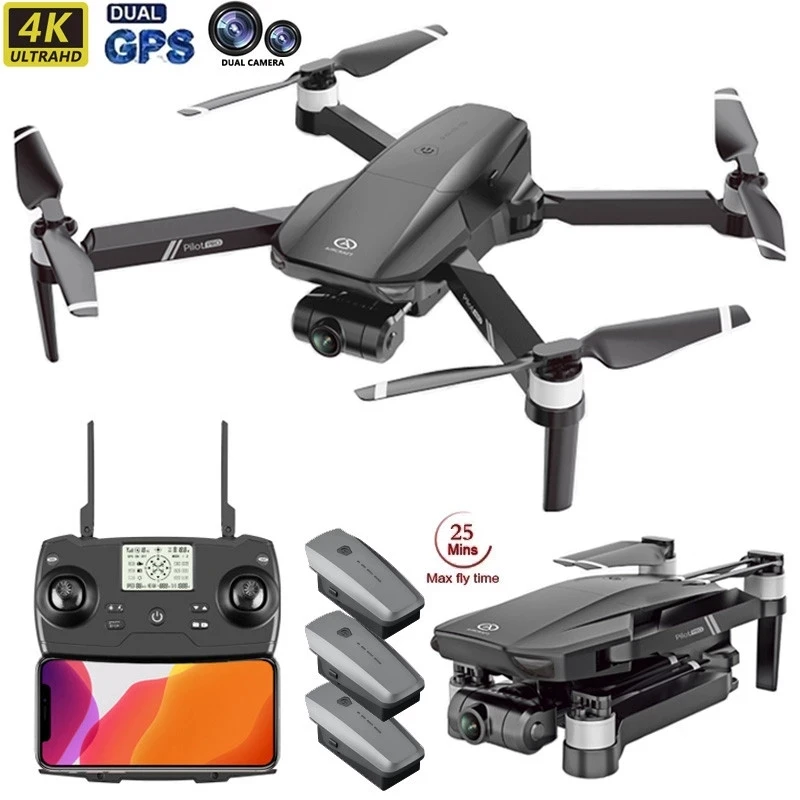 Квадрокоптер 8813 Pro Wi-Fi 1 км FPV 2 оси двойная камера 4K HD 25 минут полета GPS оптическое