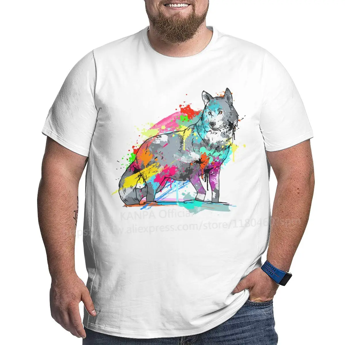 

Kanpa Wolf New Breathable 3d Printed Seven-color T-shirt Fashion 2020 Men's White Oversized T shirt Size T-shirt