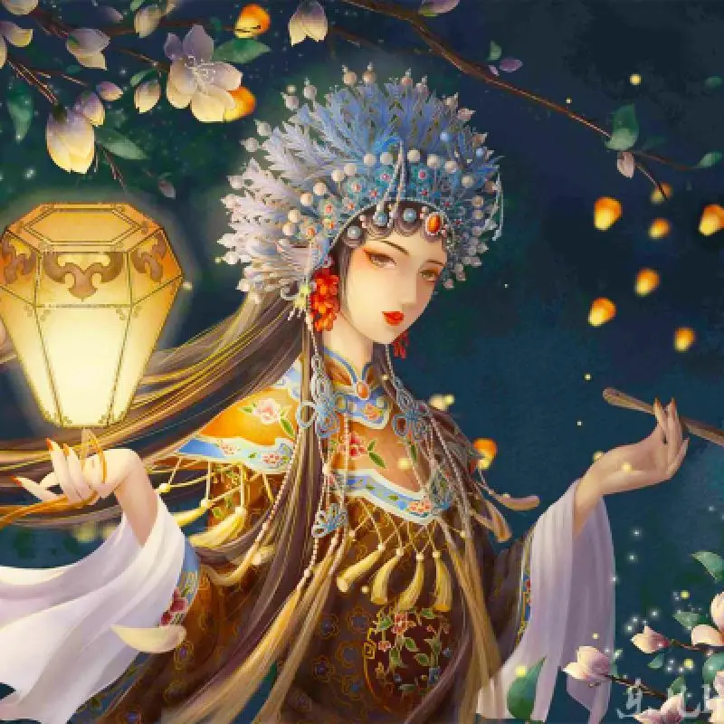 

Chinese Opera Diamond Painting DIY 5D Full Square Drill Embroidery Fantasy Girl Mosaic Rhinestone Cross Stitch Home Decoration