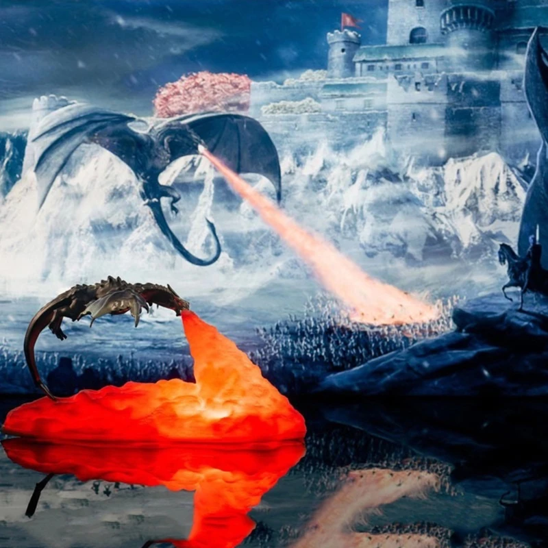 

3D Printed Dragon Lamp Novelty LED Night Light Home Office Decoration Creative Gift for Kids Children