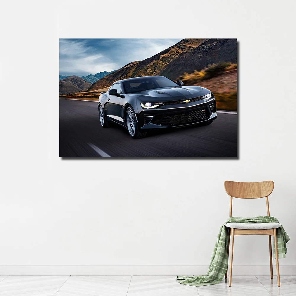 Автомобильный плакат Chevrolet Camaro SS холст картины на стену искусство ткань печать