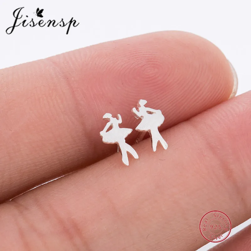 

Jisensp 925 стерлингового серебра серьги милые балетки, серьги со шпилькой, для женщин, романтический Элегантные аксессуары для танцоров вечерн...