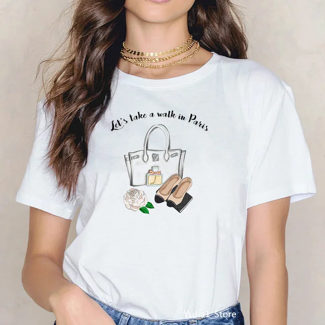 Vogue футболка в Парижском Стиле женская с принтом love make up летний топ Женская белая