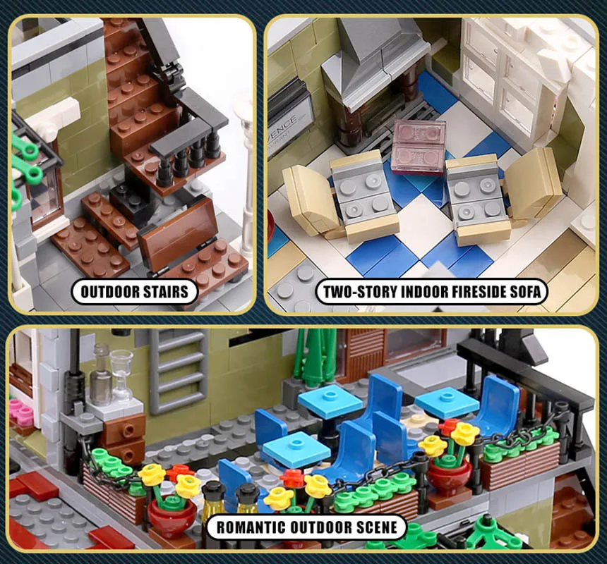 Набор городская улица View архитектура в европейском стиле ресторан квартира