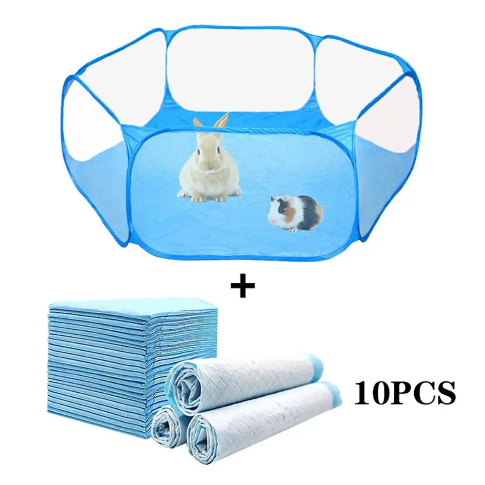 

Portable Small Pet Cage Transparent Hedgehog Hamster Cage Tent Pet Playpen Folding Yard Fence For Dog Cat Rabbit Guinea Pig