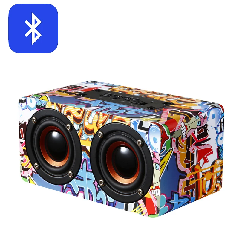 

Портативная Bluetooth-Колонка Tuya M5, деревянная колонка, 7-часовая батарея, водонепроницаемая (только брызги), настольный Bluetooth-динамик