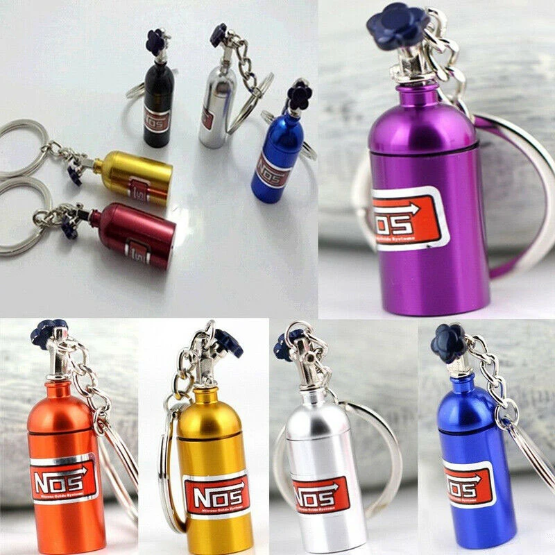 Car Turbo NOS Nitrous Oxide Bottle Key Chain Keychain Keyring Stash Pill Box Storag Auto Interior Accessories | Автомобили и