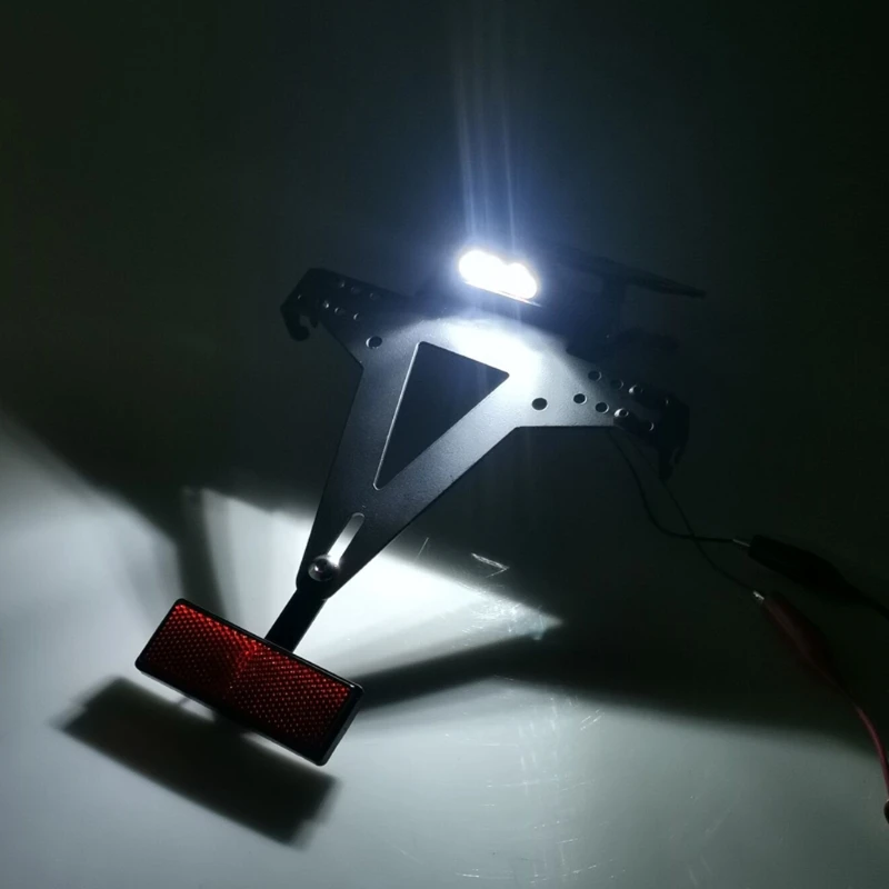 

Motorcycle Adjustable Angle License Number Plate Frame Holder Bracket Tail Brake Light Turn Signal Light