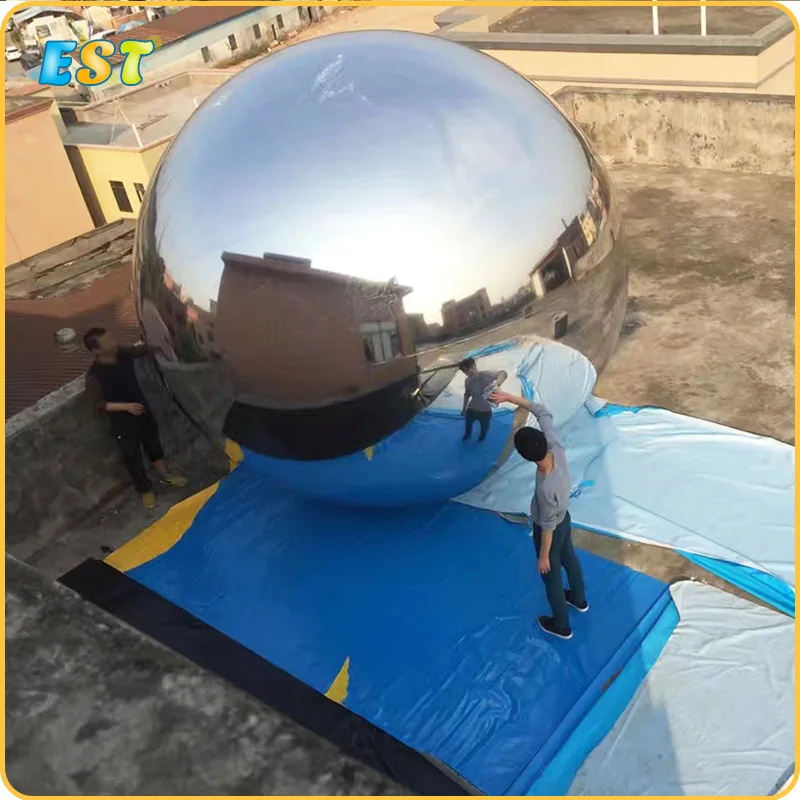 Рекламная акция 2 м красный надувной зеркальный шар/зеркальный рекламный шар для