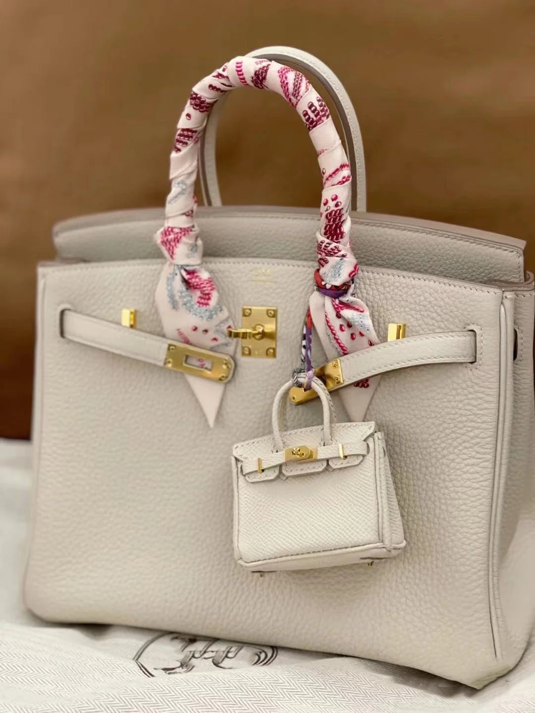 Handbag Women's Leather Mini Charm For Purse Car Keychain Woman Luxury Designer Bag Accessories