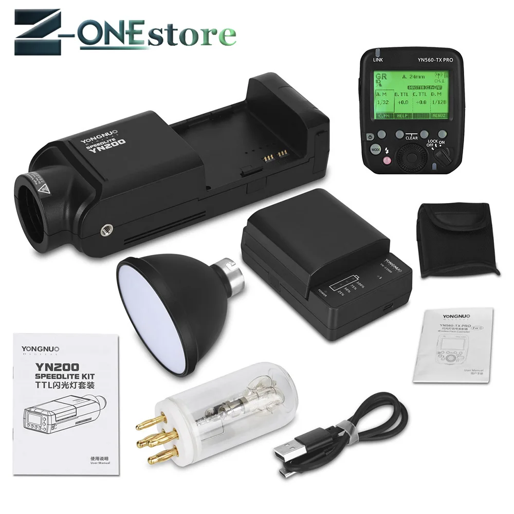 YONGNUO YN200 TTL HSS 2 4G 200W литиевая батарея с USB Type C совместимая (YN560 TX II)/YN560 Pro/YN862 для Canon