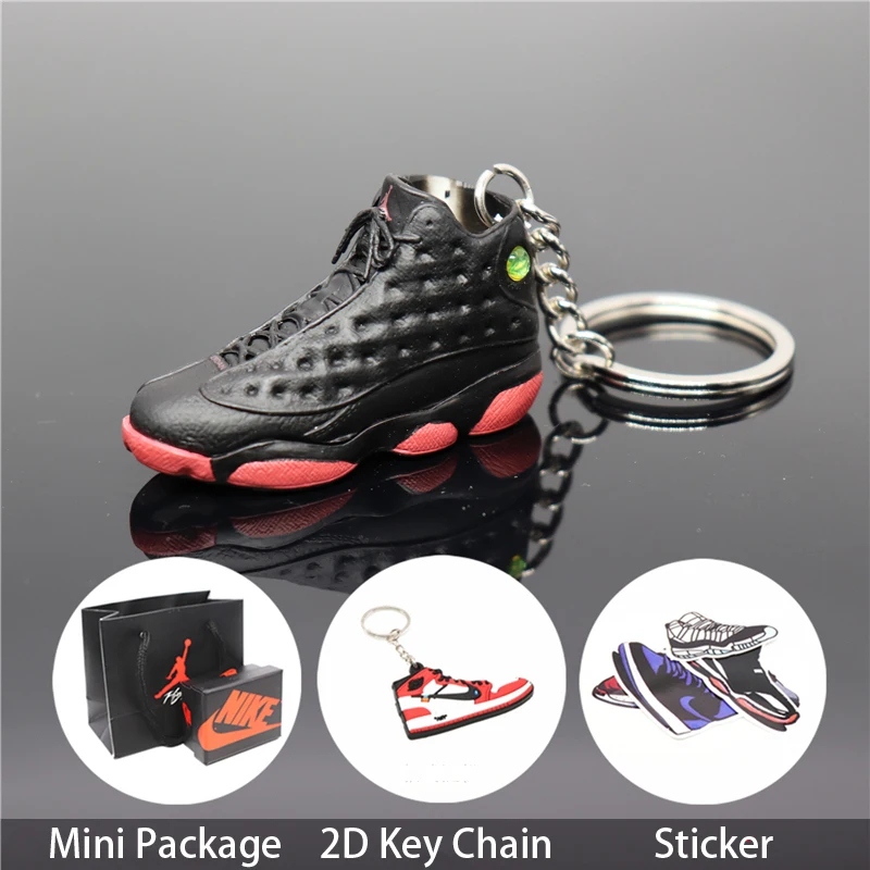 Ручной работы 3D AJ13 брелок Air Mini Jordan кроссовки модель милый брелок для ключей Баскетбольная обувь Подарочный Брелок для ключей Новая мода ювелирные изделия - Color: 5