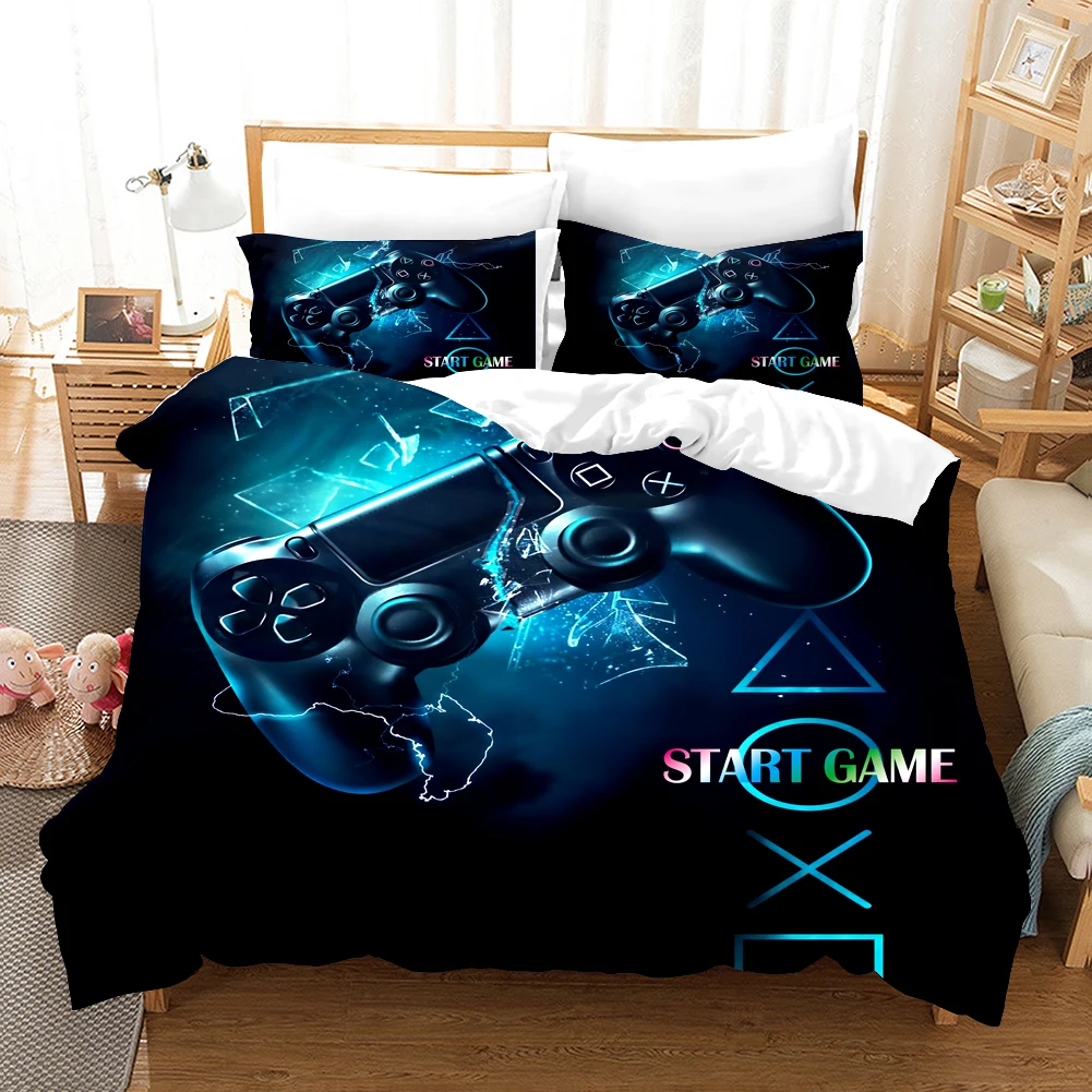 

New Gamepad Bedding Set Queen King Size Duvet Cover Creative Black Comforter Bed Cover Set Housse De Couette Bedclothes 2/3pcs