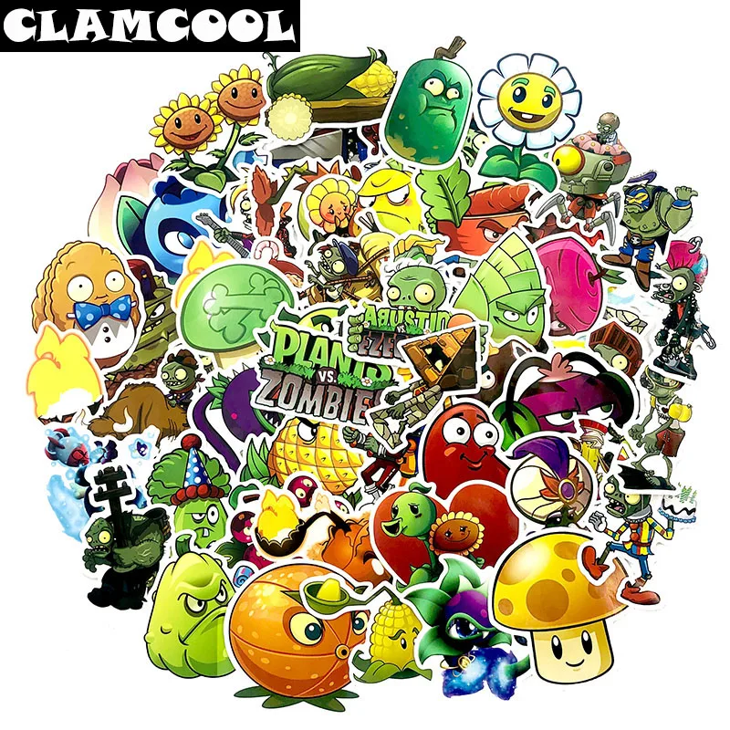 Наклейки серии Растения против Зомби 100 шт. для игрушек садовых растений